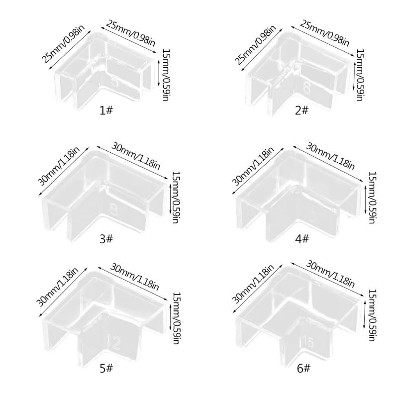 4 Pieces Fish Glass Edges Protector Crashproof Edges Protector Multifunctional Transparent Acrylic Protector