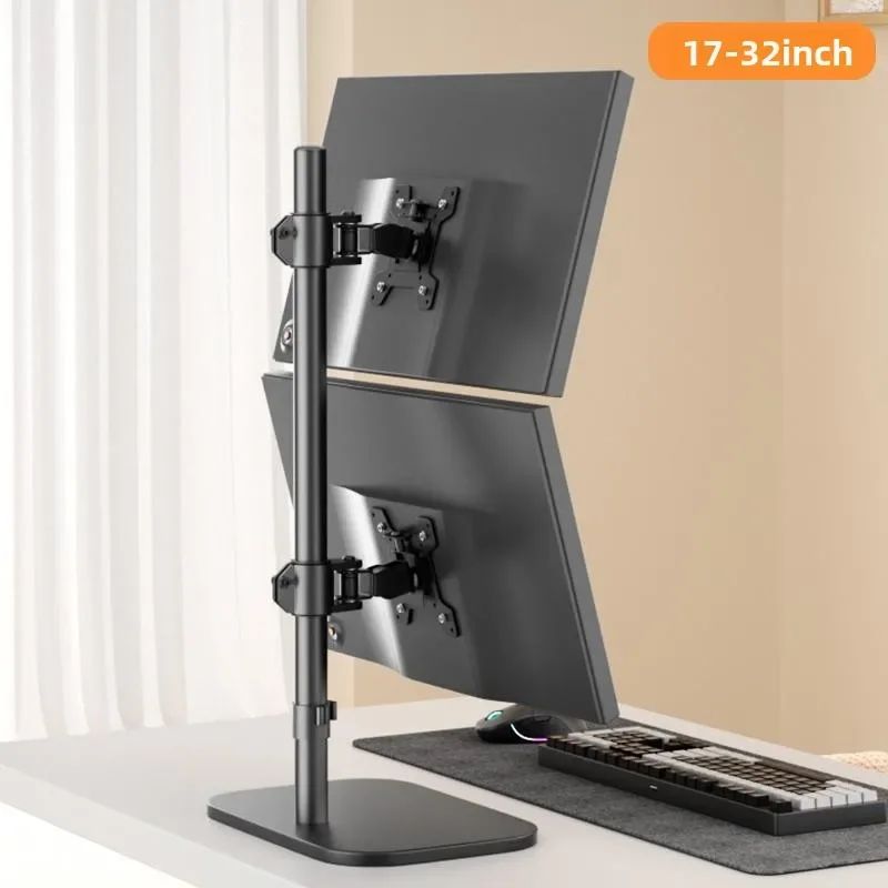Dual Screen Monitor Stand No-drill Free Assembly Dual Quad Screen Support Stable Tilt Lift Space Saving Rack