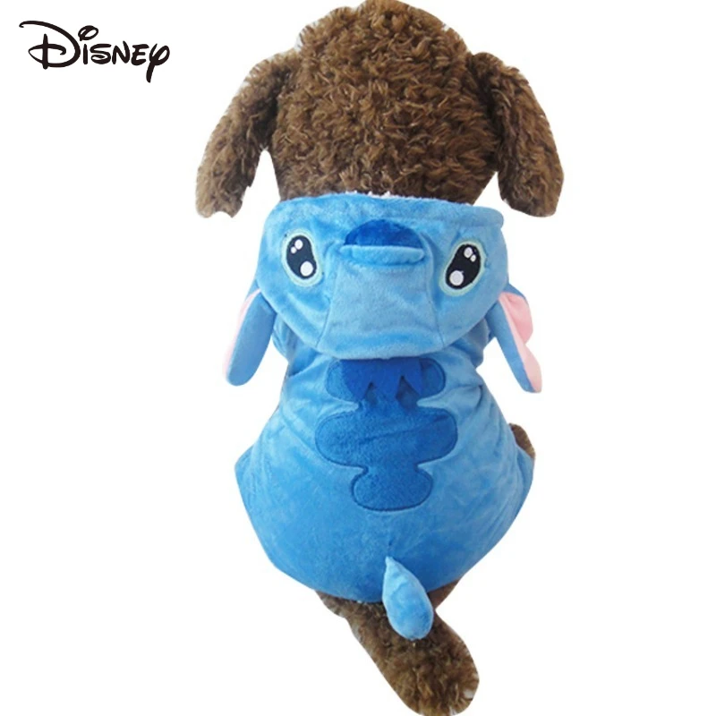 Lilo และ Stitch Disney เสื้อผ้าสัตว์เลี้ยง Kawaii การ์ตูนอะนิเมะพิมพ์อุปกรณ์เสริมเสื้อผ้าสุนัขขนาดเล็กตุ๊กตาฤดูใบไม้ร่วง/ฤดูหนาวผ้าห่มอุ่น