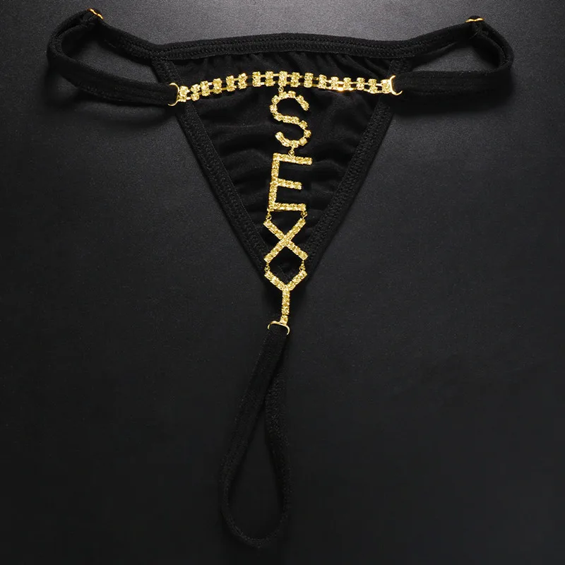 Fashion rhinestone alphabet sexy Thong sexy personality sex nightclub body chain female body chain