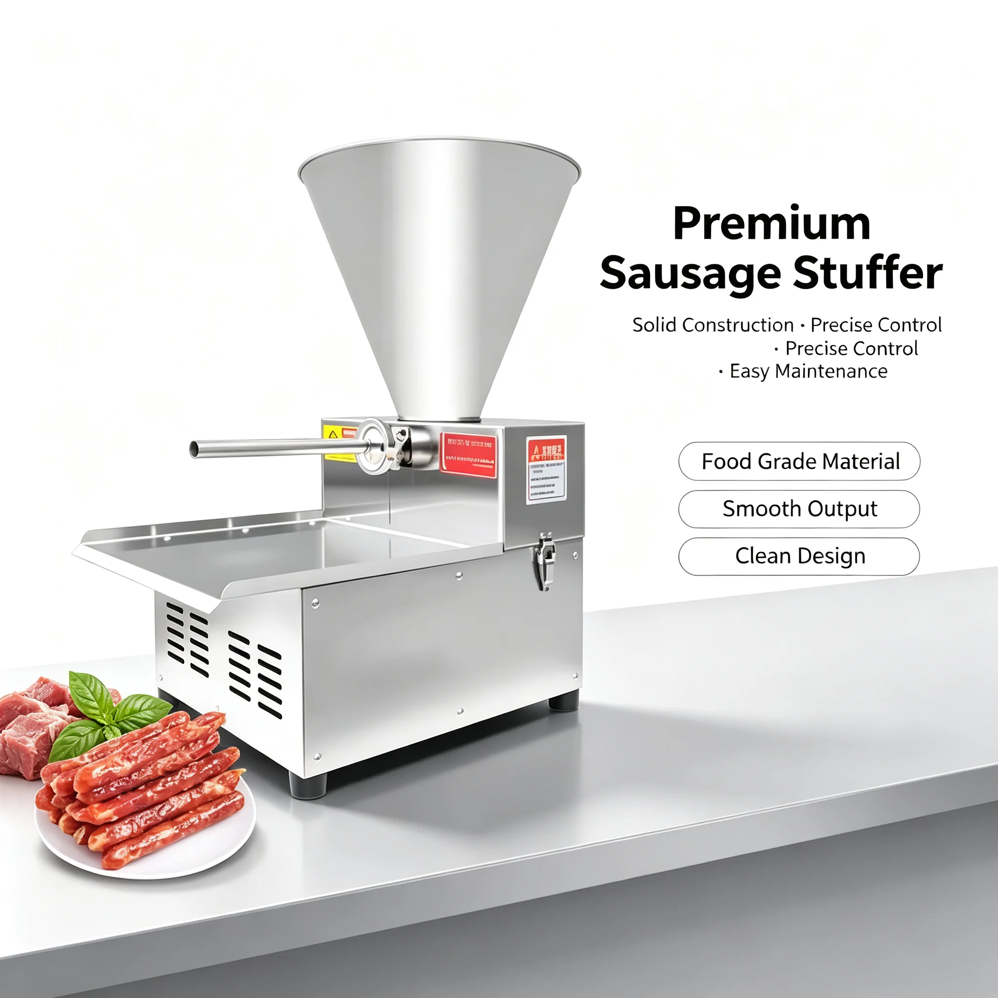 Sausage Filling Machine Electric Stuffer Compact Size Easy Operation Splash Proof for Home Kitchen Use