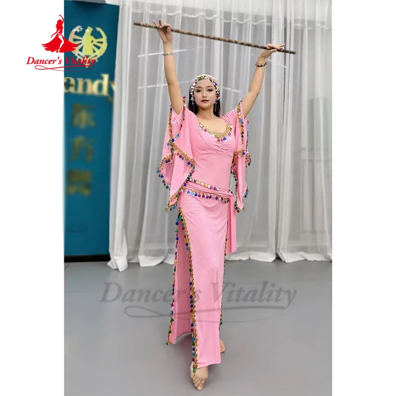 زي الرقص الشرقي للنساء مخصص الراقية أنيقة ملونة الترتر رداء صيدي شابي بلدي أداء الملابس #4