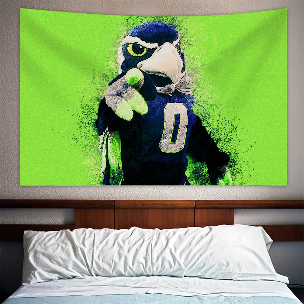 Boho Home Decoration SeattleS SeahawkS Fabric Tapestry for Wall Hanging Living Room Decor Aesthetic Tapestries Art Mural Decors