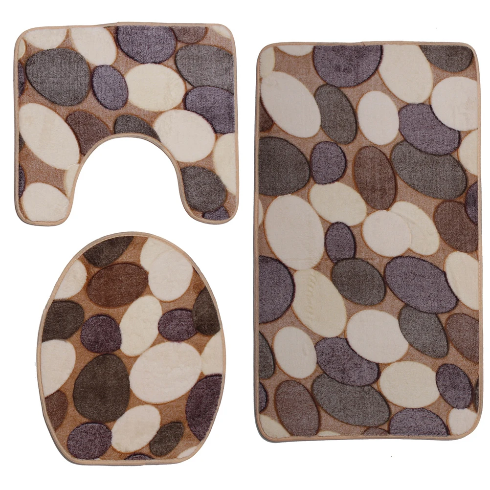 

3 шт., набор ковриков для унитаза из кораллового флиса, мягкий впитывающий нескользящий коврик для ванной комнаты, быстросохнущий, устойчивый к бактериям для сиденья унитаза