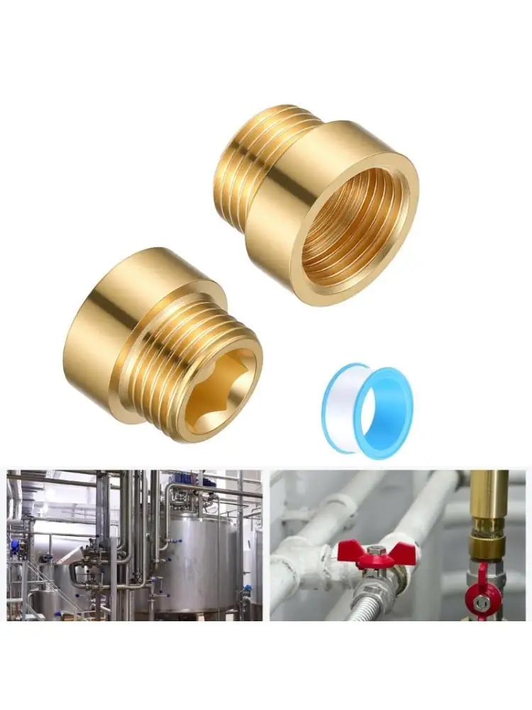 652F Smooth Threaded 20mm Brass Extension Fitting G1/2 for Leak Proof Connection