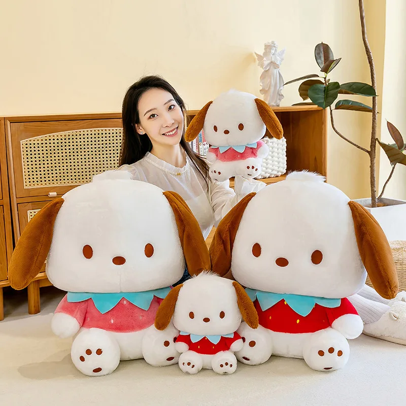 Sanrio Strawberry Pochacco Plush 30/60cm Toys Cute Cartoon Lovely Stuffed Soft Dolls Toys Home Car Sofa Decoration Plush Pillow