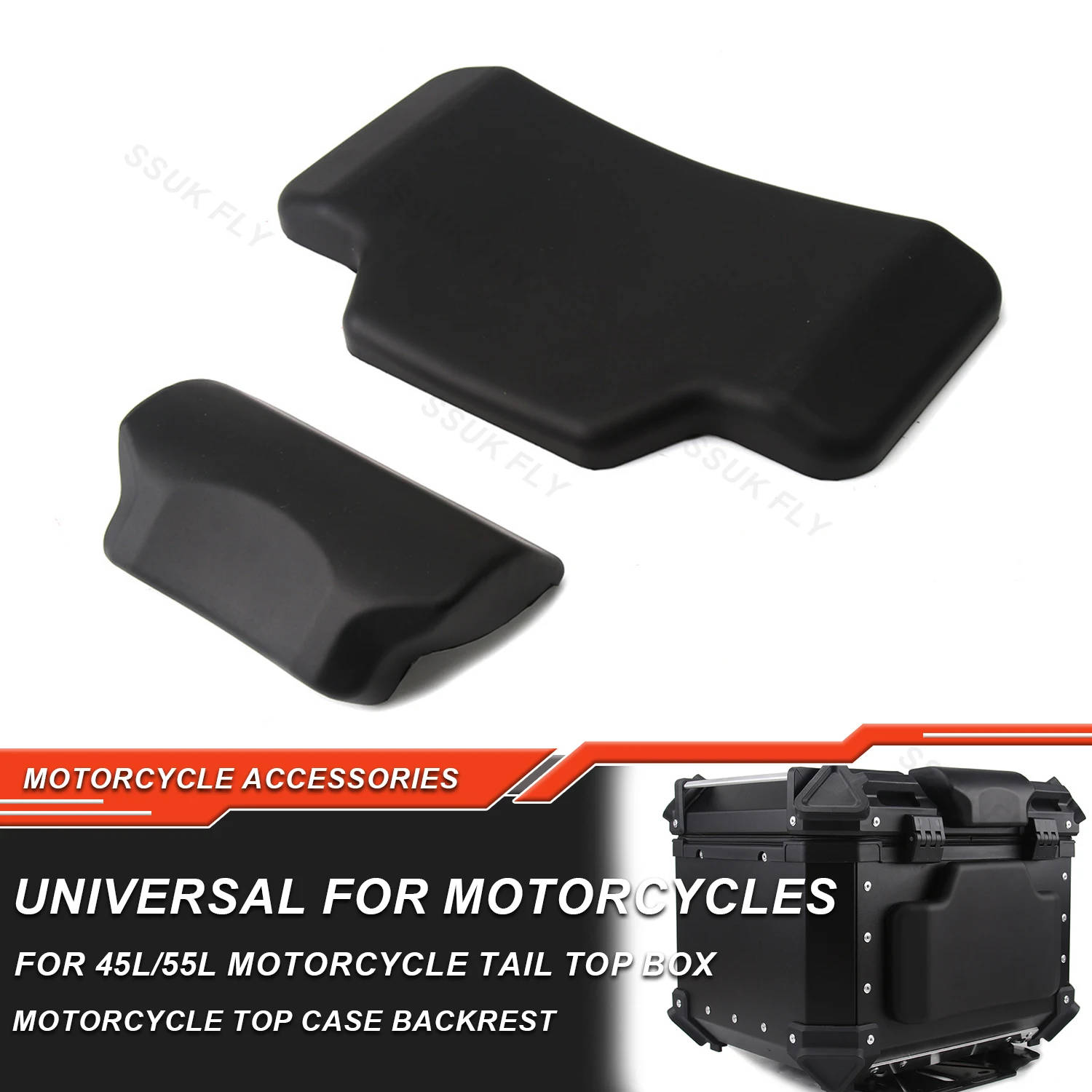 

45L 55L Motorcycle Passenger Backrest Back Pad Universal Self-adhesive Shockproof Moto Rear Top Case Box Luggage Cushion