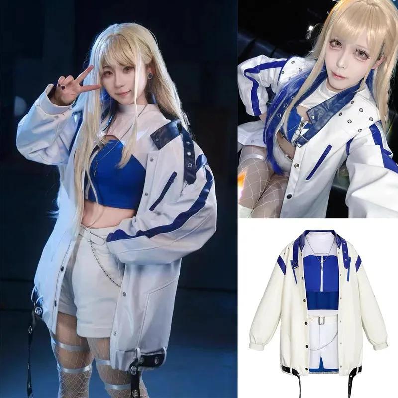 AIAI 2025New Azusawa Kohane Cosplay Costume Wig Game Project Sekai Blue and White Fancy Party Suit Halloween Uniforms