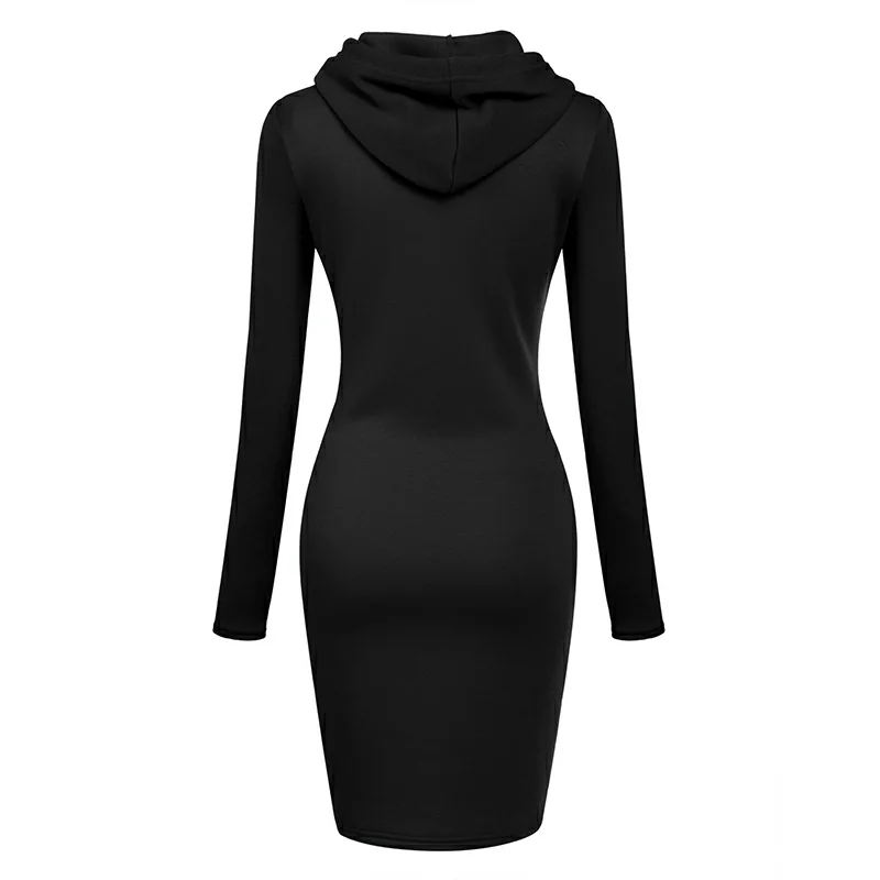 Women\'s Slim Hoodie Dress Dress Casual Knee Skirt Hoodie High Quality Hooded Sweatshirt Casual Women\'s Queen Hoodie Skirt