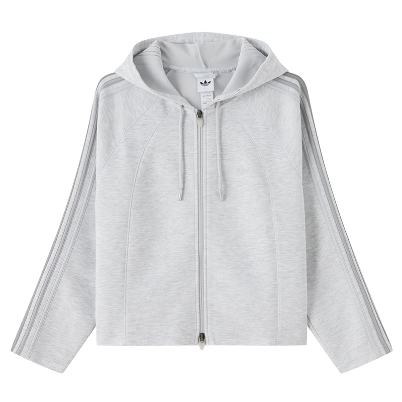 Adidas Women's Sportswear Hooded Knitted Jacket Outdoor Casual Training Cardigan Ld8334