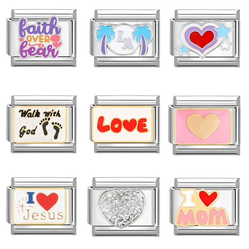 Новые-ретро-красочные-сердечки-следы-мир-любовь-Иисус-итальянские-подвески-звенья-подходят-для-браслета-9-мм-из-нержавеющей-стали-diy-Изготовление-ювелирных-изделий