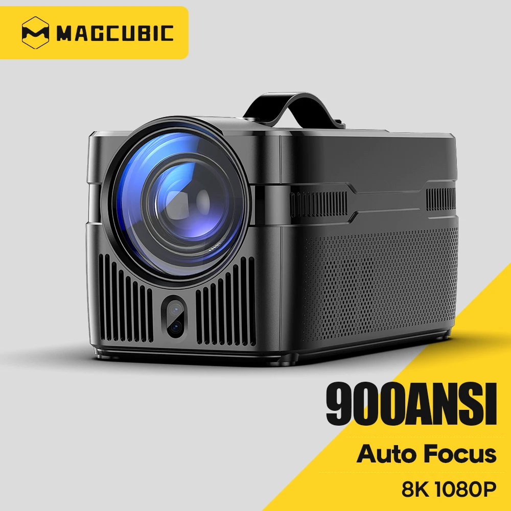 Projetor Externo Magcubic HY450C com Foco Automático, 900 ANSI Lúmens, Projetor de Curta Distância 1080P 8K WiFi6 BT5.4 Allwinner H726 com Comando de Voz