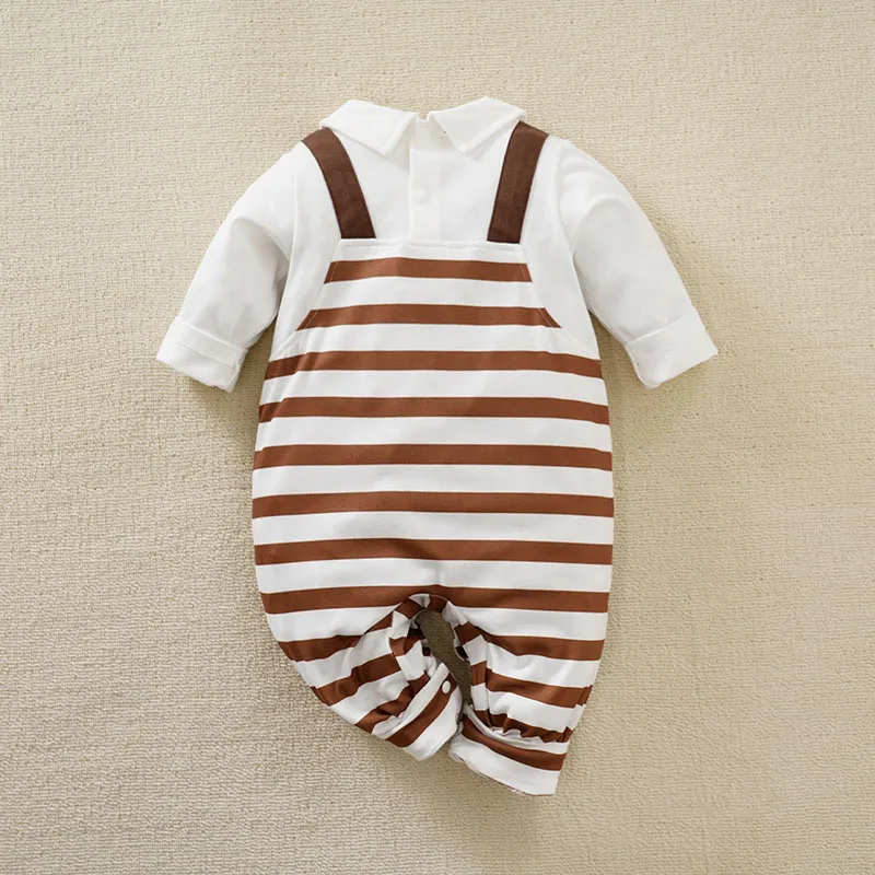 Boys And Girls Baby Crawling Clothes Jumpsuit With Spring And Autumn Long Sleeves Comfortable Round Neck Newborn Clothes