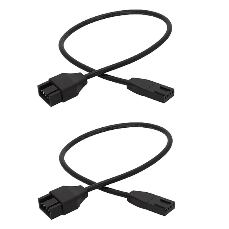 2Pcs Cooling Fan Extension Cable Computer Cooling Fan PWM Temperature Control 4-Pin Extension Cable Fan Extension Cable Durable