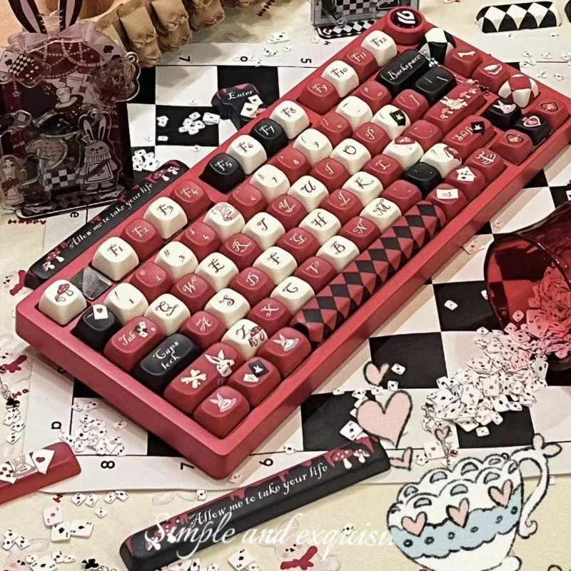 Midnight Dream Keycaps Custom PBT  Retro Alice Keycaps Cherry EOA Profile Point Key Cap for Gaming  Wooting ATK68 Keyboard