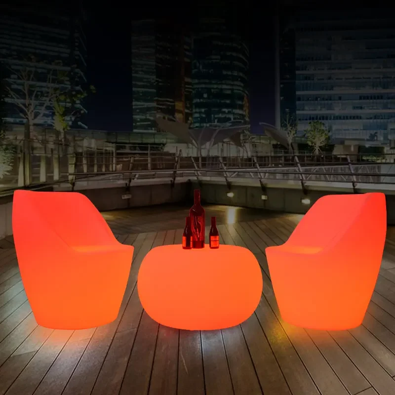 

Round outdoor remote control luminous tables and chairs spherical sofa bar stool coffee table comfortable furniture