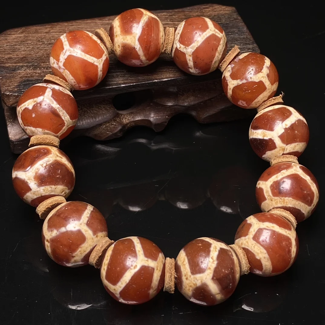 Tibetan dzi bead reflux old material wrapped weathered agate string accessories collectibles literature play high-end