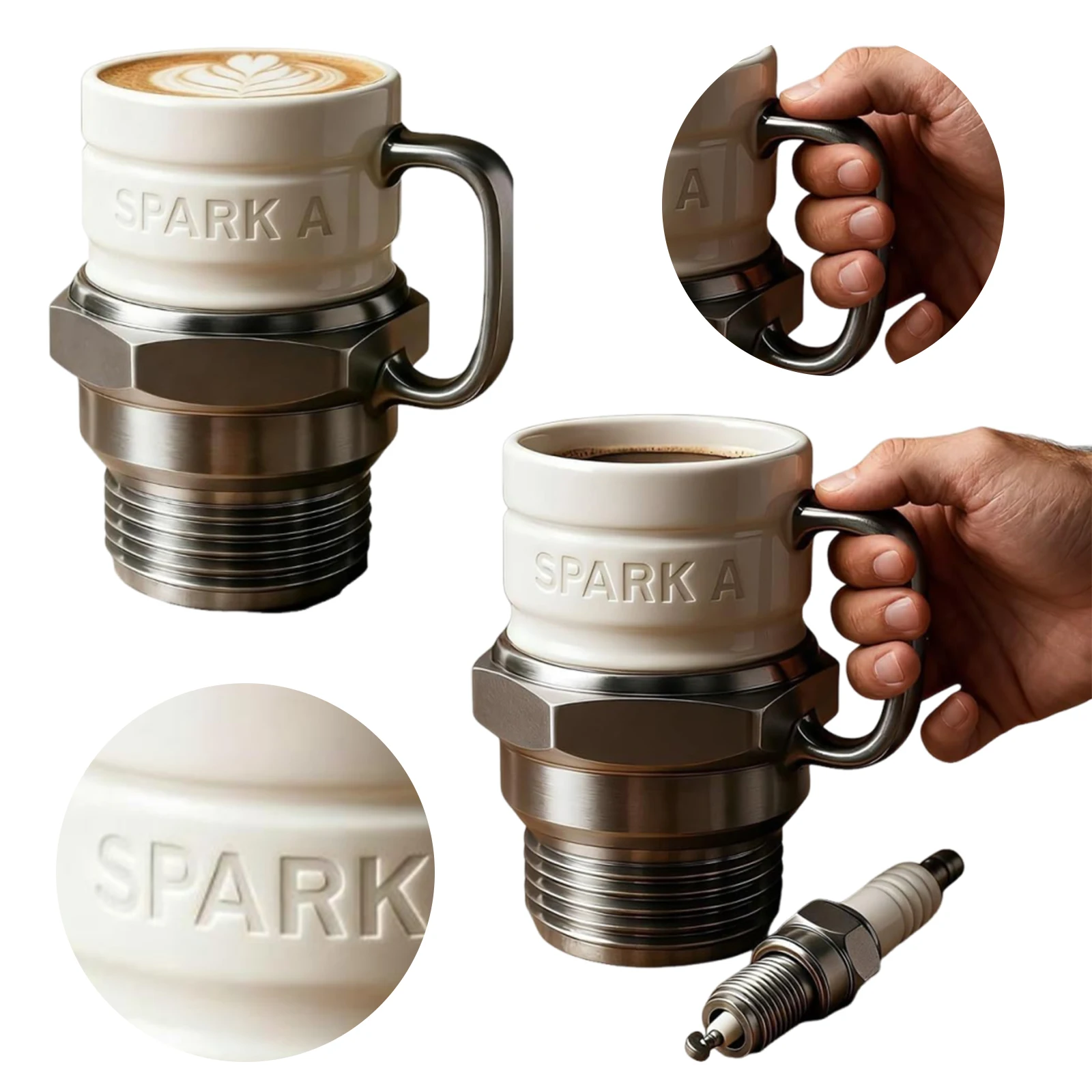 

Spark Plug Shape Mug Industrial Coffee Cup Home Office Decoration Mugs Birthday Gift For Car Enthusiasts Collectors Mechanics