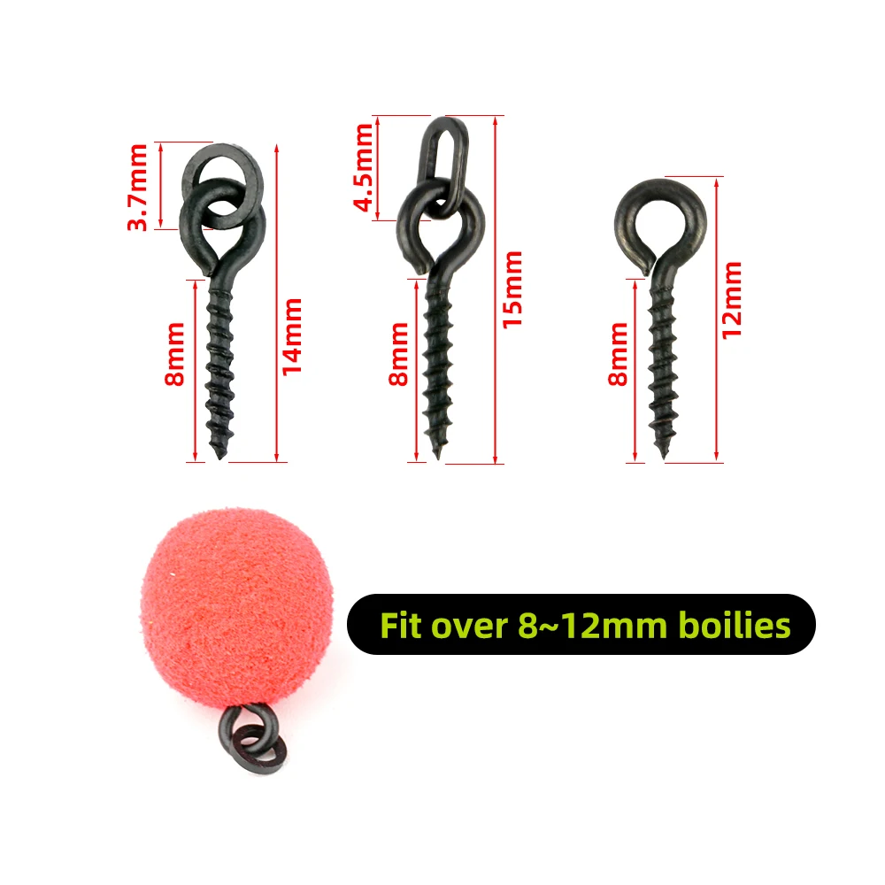 Hirisi 70pcs Carp Fishing Accessories Fishing Hook Bait Screw Stopper Rubber Bead For Ronnie Spinner Rig Boilies Stopping image 3