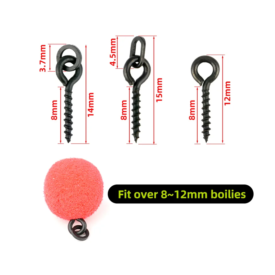 Hirisi 70pcs Carp Fishing Accessories Fishing Hook Bait Screw Stopper Rubber Bead For Ronnie Spinner Rig Boilies Stopping - Detail Angle #03