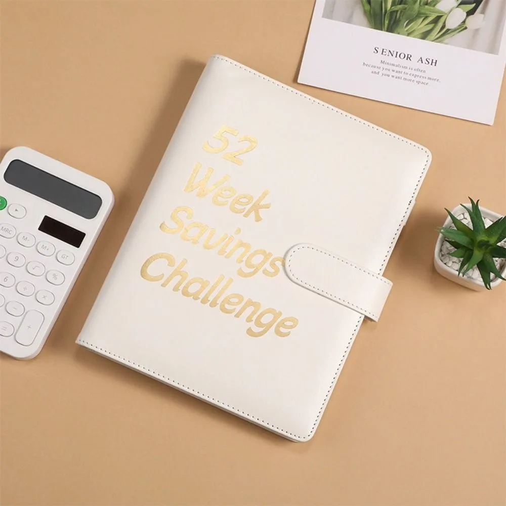

52 Weeks Envelope Challenge Binder Waterproof Colorful Savings Challenge Book PU Leather Loose Leaf Savings Tracking Sheets