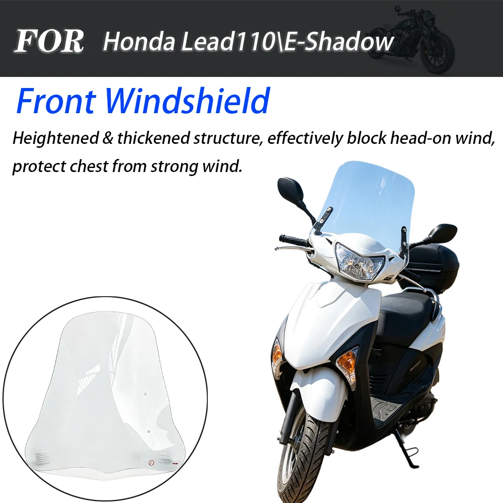 Chest‑Protection Front Windshield Rain Deflector Panel Fit Honda Lead110 E‑Shadow 110 Scooter Modification Accessories
