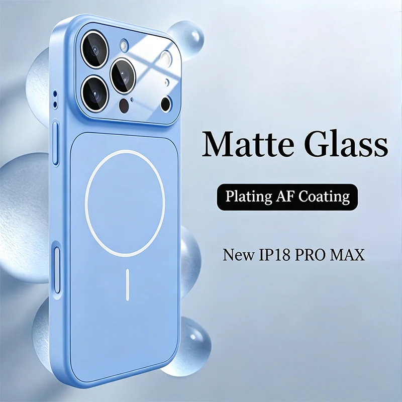 Original Nano-Mattglas für Magsafe Wireless-Charging-Handyhülle für iPhone 18 17 16 15 14 13 12 11ProMax Air Magnetische Abdeckung