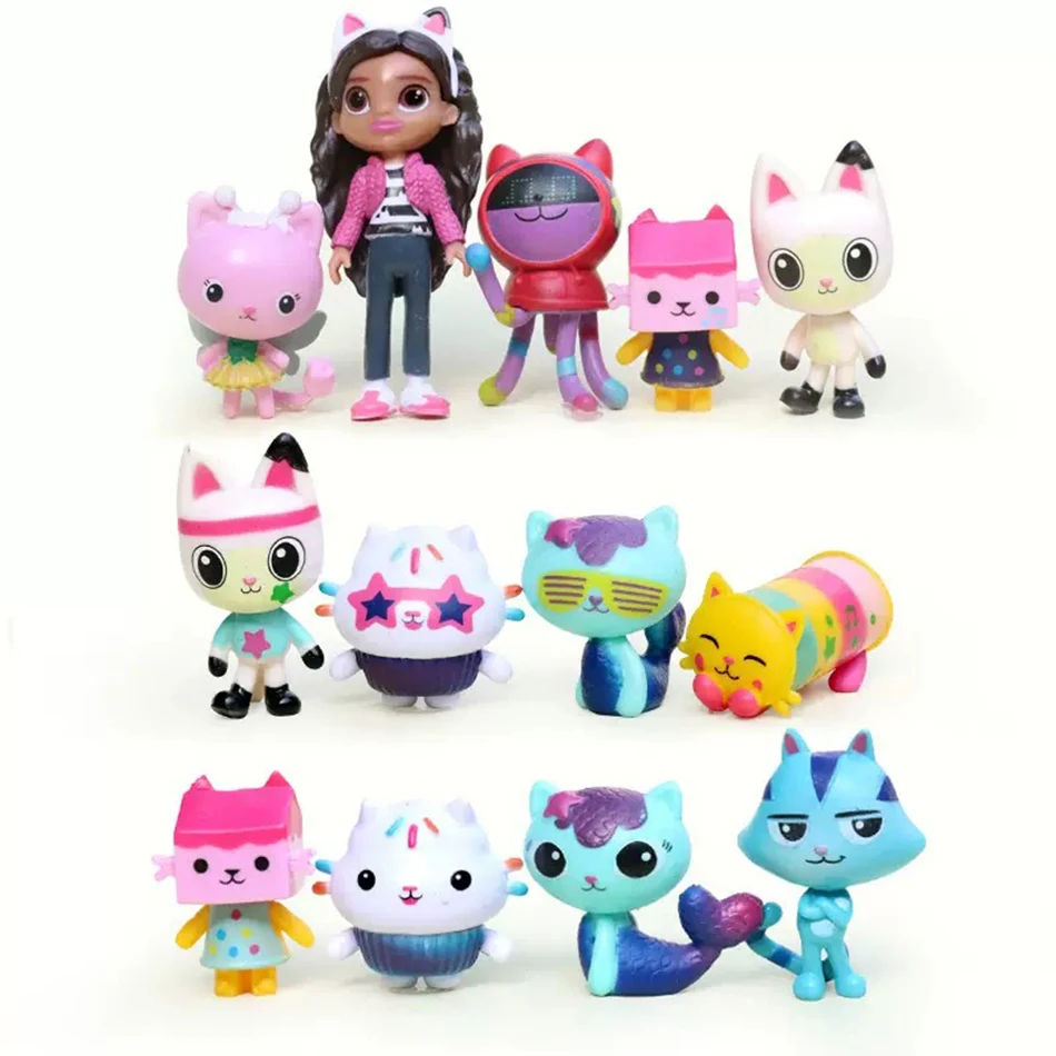 Figurine d'action pour maison de poupée Gabby, 13 pièces/ensemble, jouets modèles de Collection de poupées mignonnes