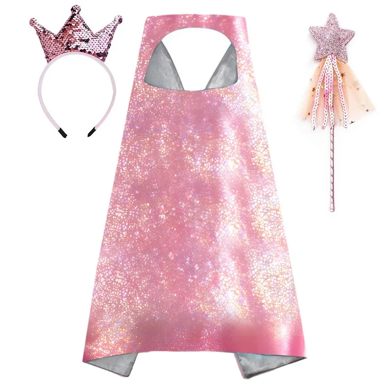 European Style Kids Dreamy Mermaid Cape Suit Girls Princess Themed Outfit Halloween Carnival Birthday Photo Shoot Performance