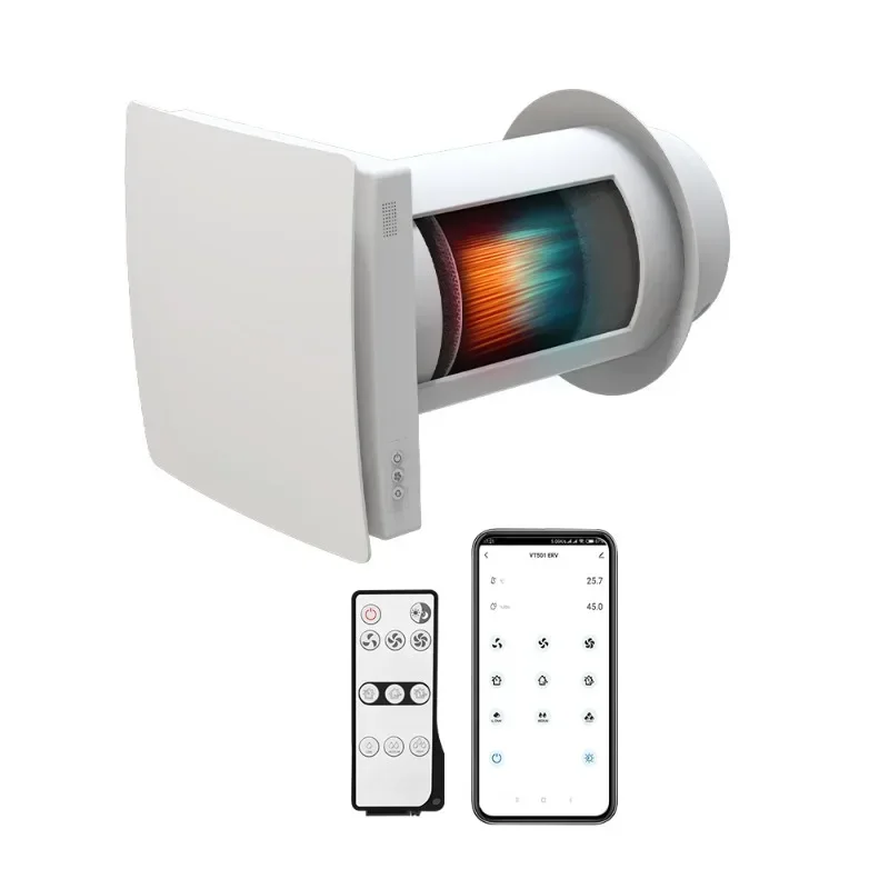 VT501 Single Room Wall Mounted Heat Recovery Ventilation System Wifi Control