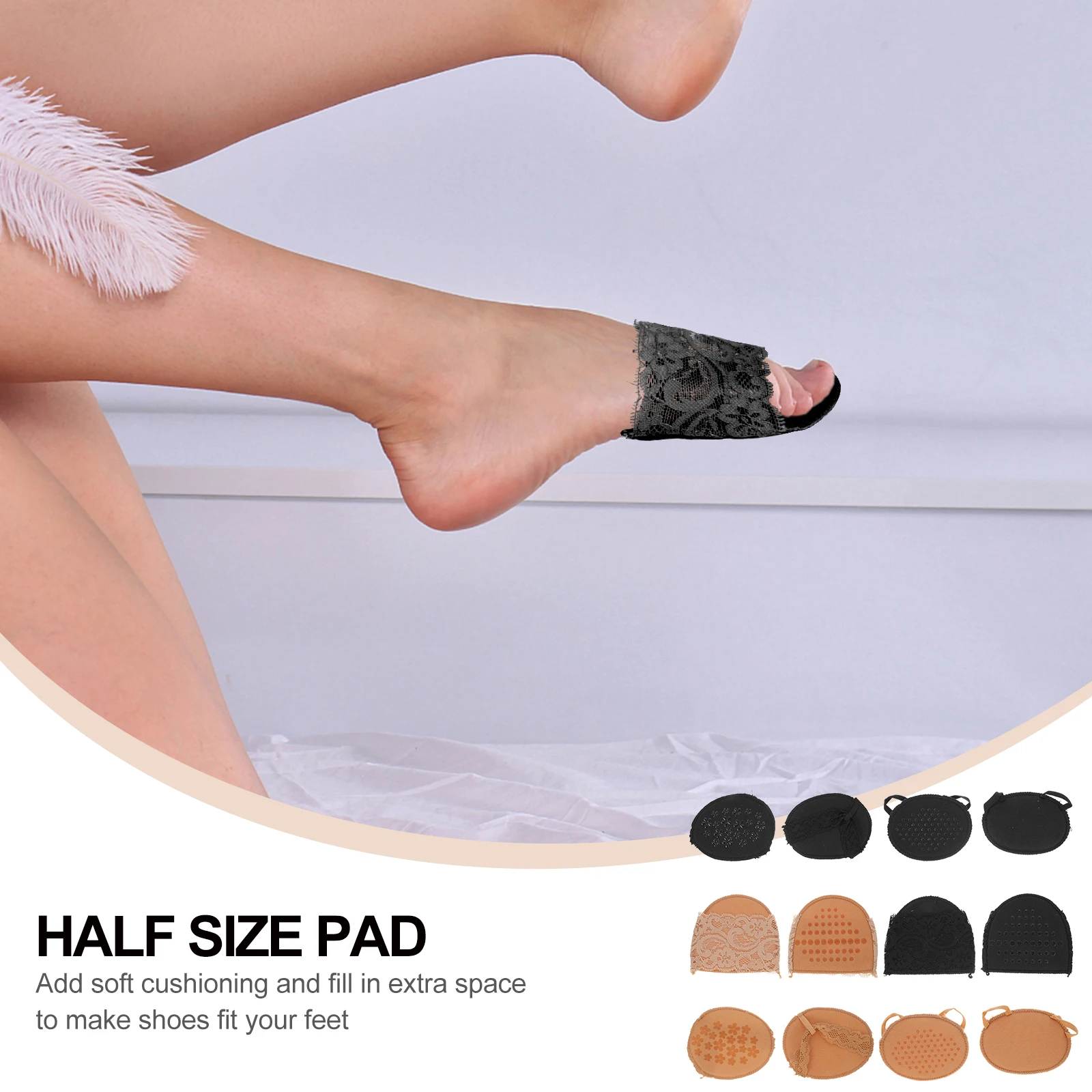 

6 Pairs Insoles High Heels Mat Forefoot Pad Soft Cushion Pain Relief Shoe Insert Miss