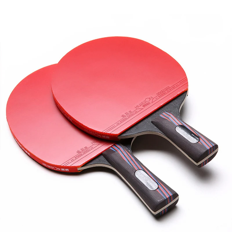 Professional Tennis Table Racket Short Long Handle Carbon Blade Rubber With Double Face Pimples In Ping Pong Rackets With Case