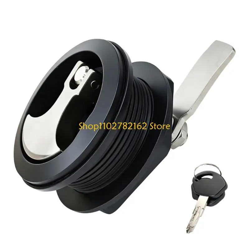 547B Round Flush Pull Lock with Keyed Handle, Compression Access Panel Lock for 2-1/2-Inch Holes Boat Roof Inspection Cover