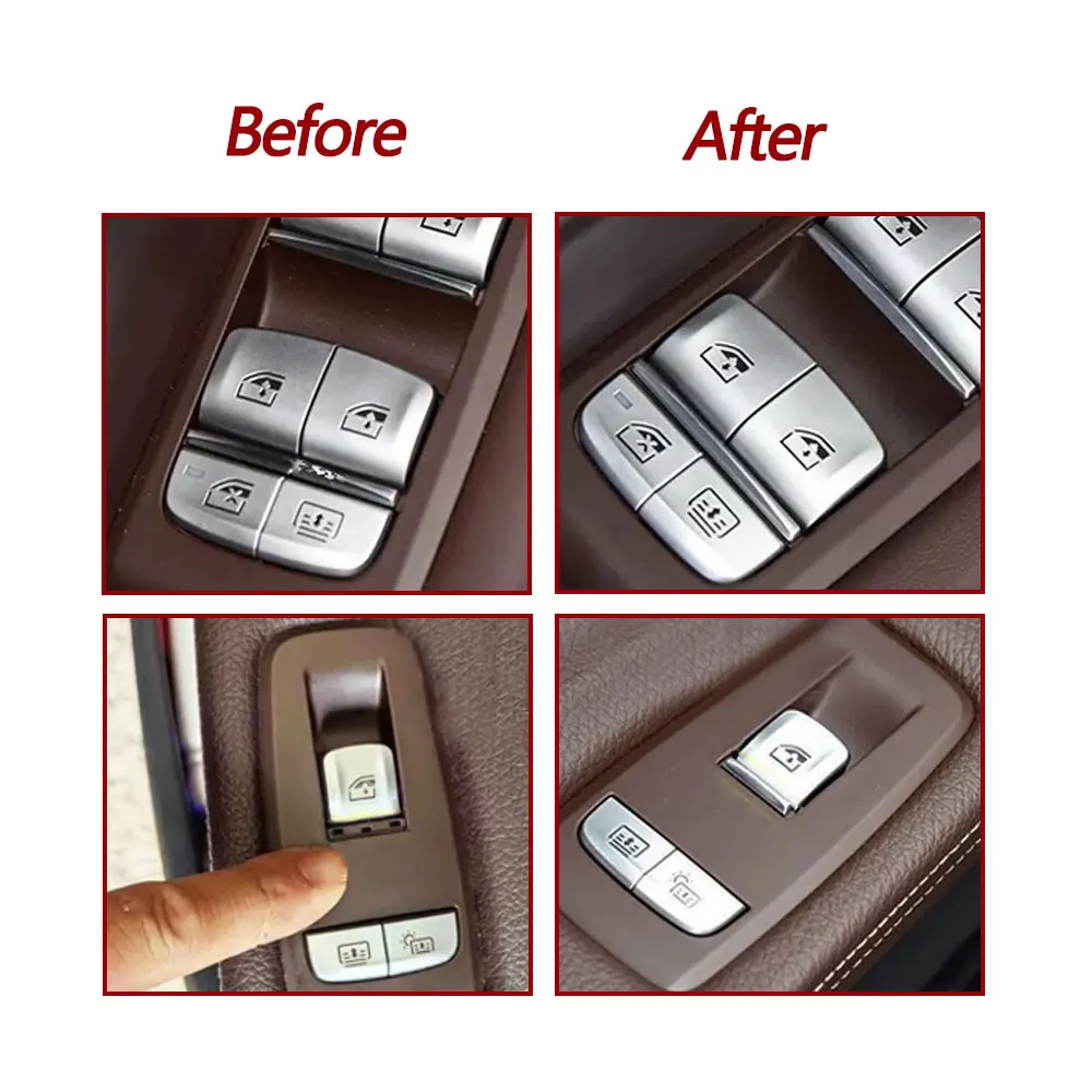 Interior Car Left Right Door Window Lift Switch Button Chrome Strip Trim Replacement For BMW 7 Series G11 G12 5GT F07 X5 F15