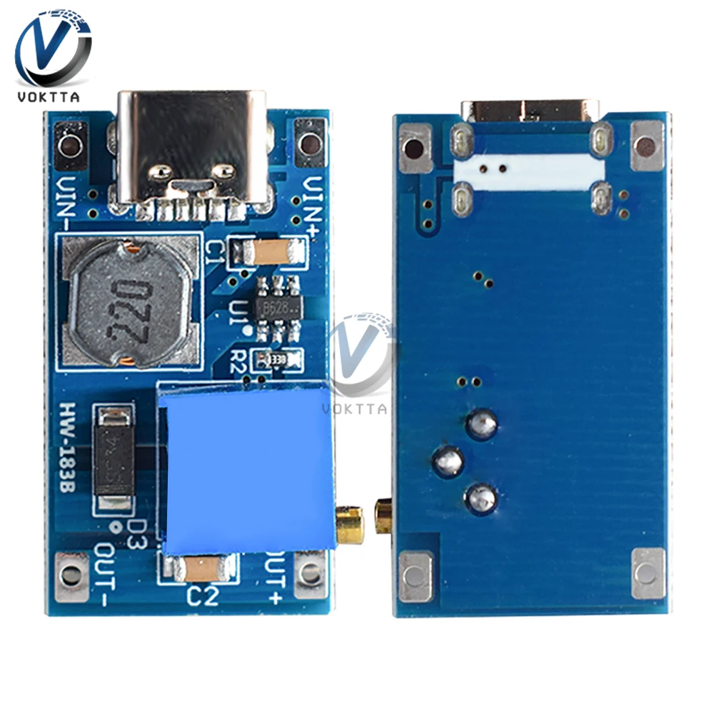 

DC-DC MT3608 Boost Converter MAX 2A Step Up Micro USB Voltage Regulator Board 2V-24V to 5V 9V 12V 28V Power Supply Module