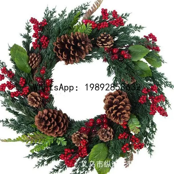 

ZZ new Christmas wreath wreath oil pine red fruit home decoration rattan