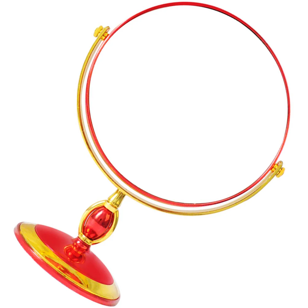 กระจกแต่งหน้าแบบหมุนได้สองด้านทรงกลม ขาตั้งสูง ภาพคมชัดระดับ HD สำหรับโต๊ะเครื่องแป้ง เหมาะสำหรับผู้หญิง