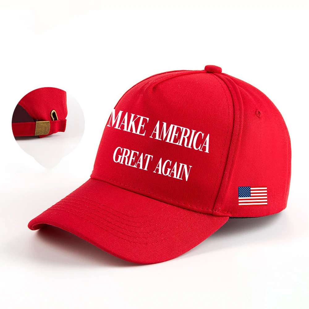 New Style American Red Baseball Cap Print Sticker USA Sunshade and Sun Protection Cap Adjustable Hat