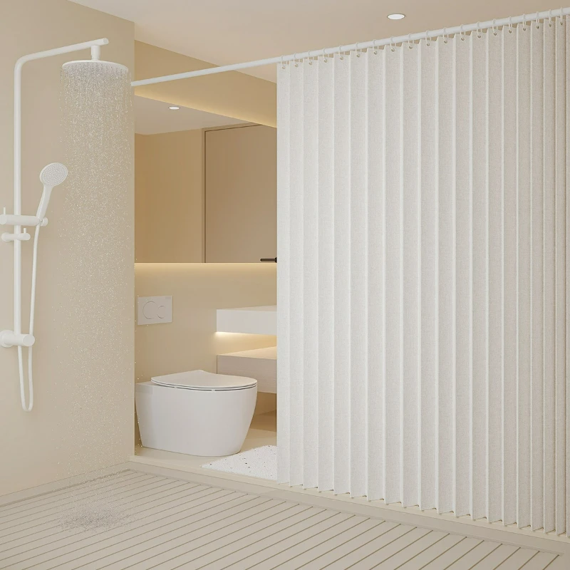 Foldable Shower Curtain Bathroom Partition for Wet Dry Separation Waterproof Setting Design Hotel Hanging Modern Home Decor Set