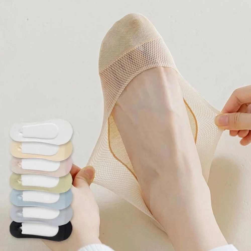 3Pairs,Women Invisible No Show Socks,Silicone Non Slip Breathable Low Cut Liner Socks,Summer Thin Hidden Socks For Flats Loafers view 2