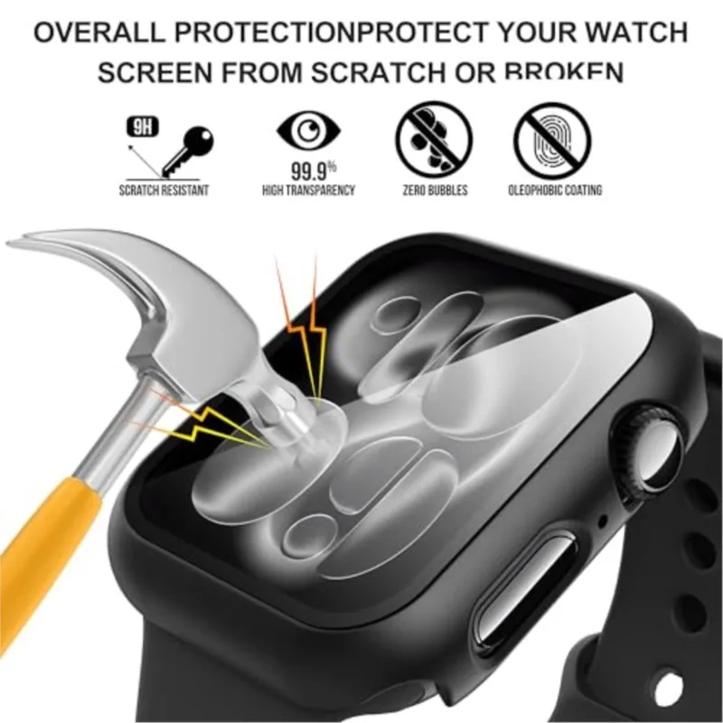 Glass+Cover For Apple Watch Case 46mm 44mm 40mm 45mm 41mm 42mm 38mm Accessories Screen Protector iwatch series 11 10 SE 3 7 8 9
