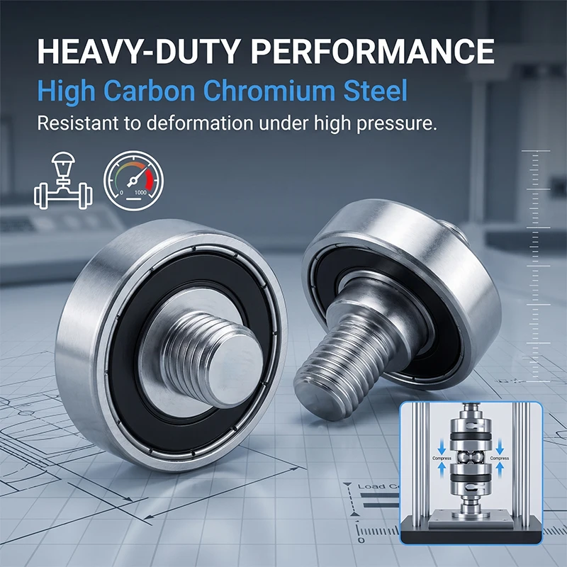 10pc 606ZZ External Thread Bearing Wheel 17mm With Screw M6 JS60617-6C1L8M6 Stainless Steel Bolt Screw Ball Bearing Pulley 7mm