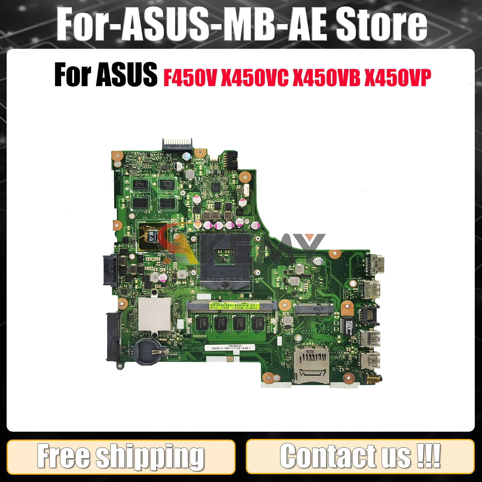 

Материнская плата для ноутбука X450VC ASUS VivoBook X450VC F450V X450V X450VB A450V X450VP, материнская плата для ноутбука со 100% тестированием, ОК, быстрая доставка