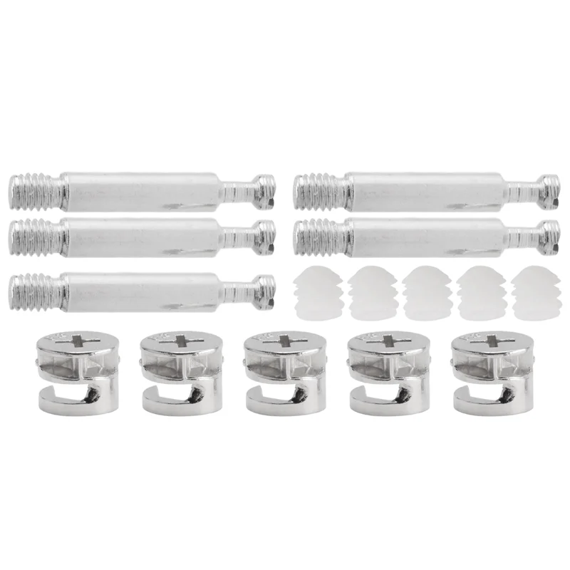 Furniture Cam Fitting With Dowel And Pre-Inserted Nut (Set Of 5)-AT36