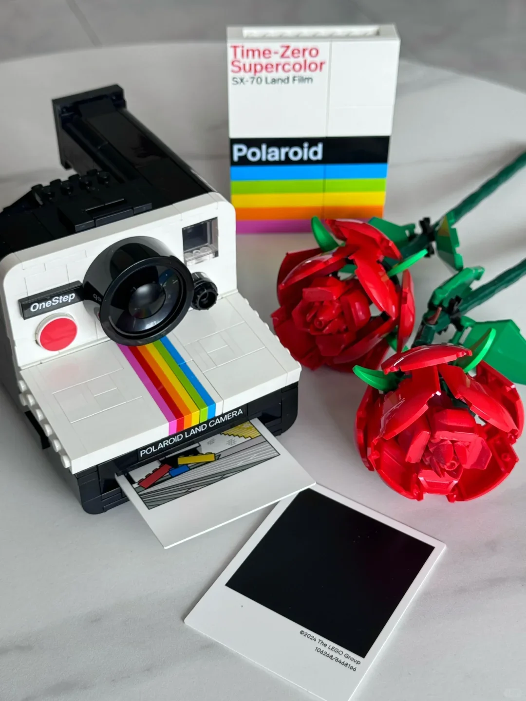 Creative Polaroid camera Polaroid OneStep SX- 70 camera model girl puzzle assembling building block toy children's birthday gift