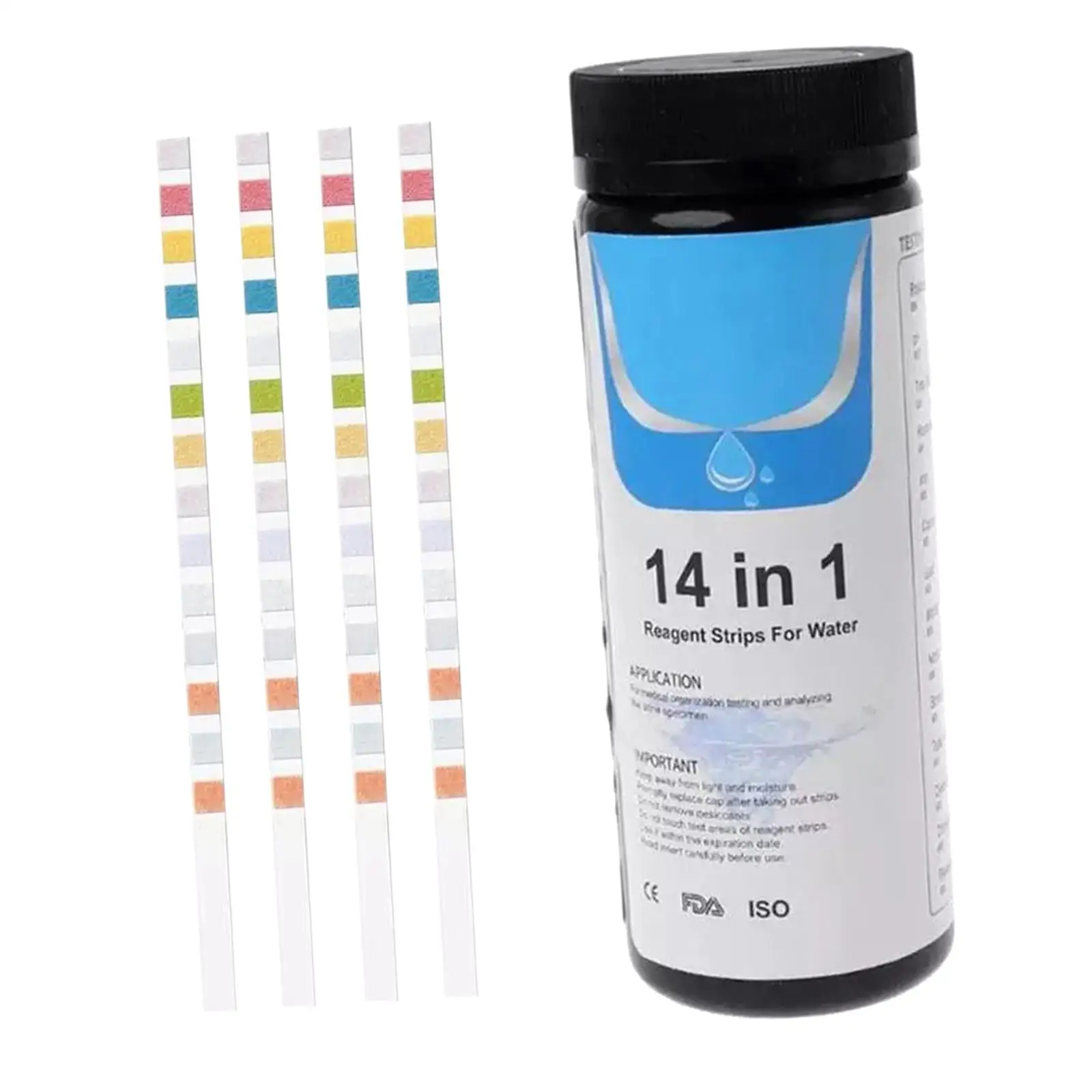 14 in 1 Drinking Water Test Kit Strips, 50cnt. Home Water Quality Test for Tap Water, Pool, Spa Strips for Water Hardness, PH