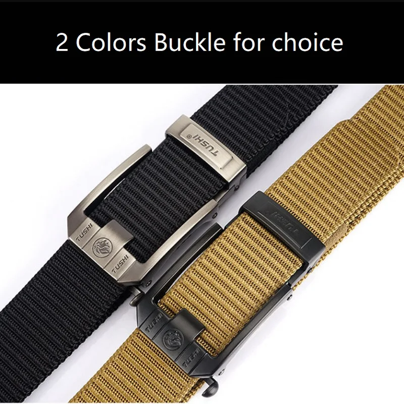 Men\'s Belt Leisure Belt Tactical Belt For Outdoor Hunting Fishing Alloy Buckle Male Waistband Quick Release Nylon Elastic