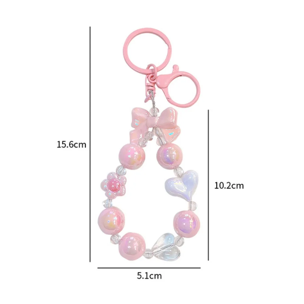 سوار مطرز بالخرز ، مضاد للخسارة ، حبل قصير للهاتف المحمول ، سلسلة زهور إبداعية ، قلب