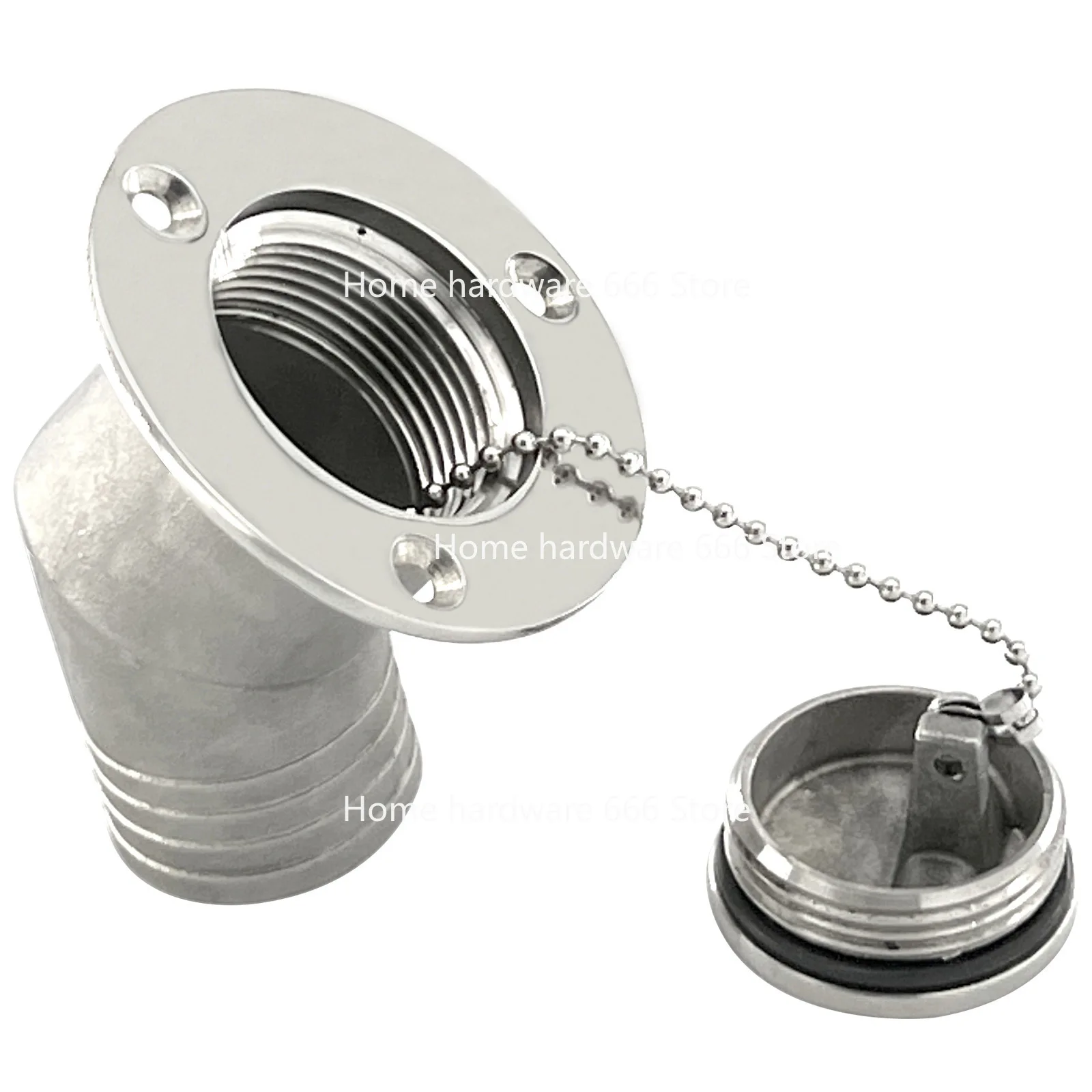 جسم خزان الوقود المنحني مقاس 1.5 بوصة، منفذ التزود بالوقود، منفذ حقن المياه، ملحقات أجهزة اليخوت البحرية #3