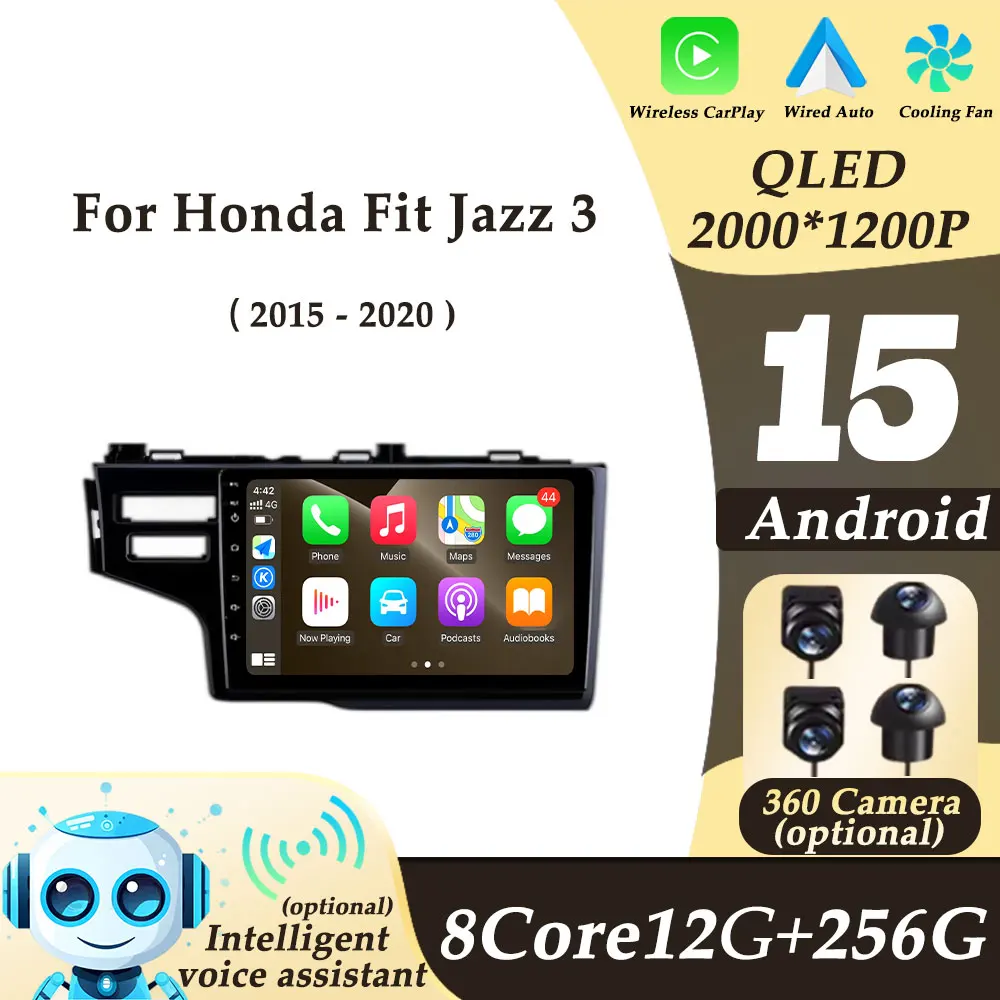 

9" Left Hand Drive for Honda Fit Jazz 3 2015 - 2020 Android Auto CarPlay Car Radio Video Audio Split Screen DSP Stereo GPS Navi